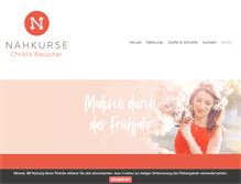 Tablet Screenshot of naehkurse-rauscher.de